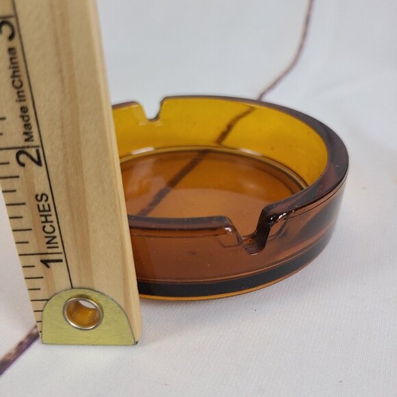 Vintage Amber Glass Ash Tray - Picture 3 of 5